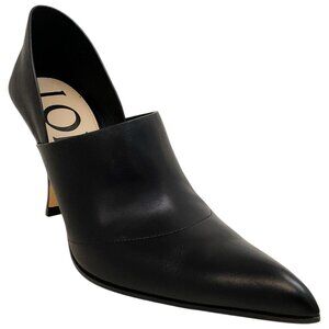 Loewe Black Leather Comic Folded Pumps